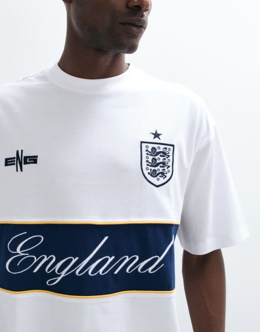 ASOS DESIGN - Camiseta blanca extragrande con estampado de Inglaterra de la Copa Mundial de la FIFA, 4 de 5