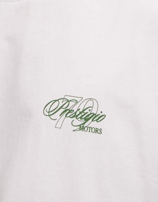 ASOS DESIGN - Camiseta blanca extragrande con estampado gráfico de coche y texto "Luxe", 4 de 5