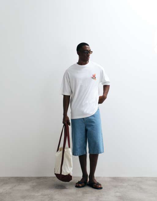 ASOS DESIGN - Camiseta blanca extragrande con estampado gráfico en el pecho, 2 de 5