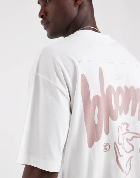 ASOS DESIGN - Camiseta blanca extragrande con estampado gráfico floral efecto relieve - view 1