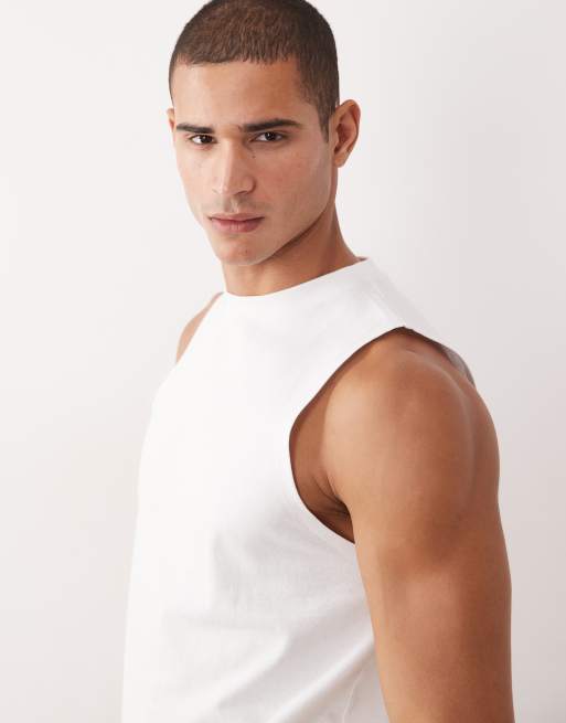 ASOS DESIGN - Camiseta blanca sin mangas de corte estándar, 2 de 5