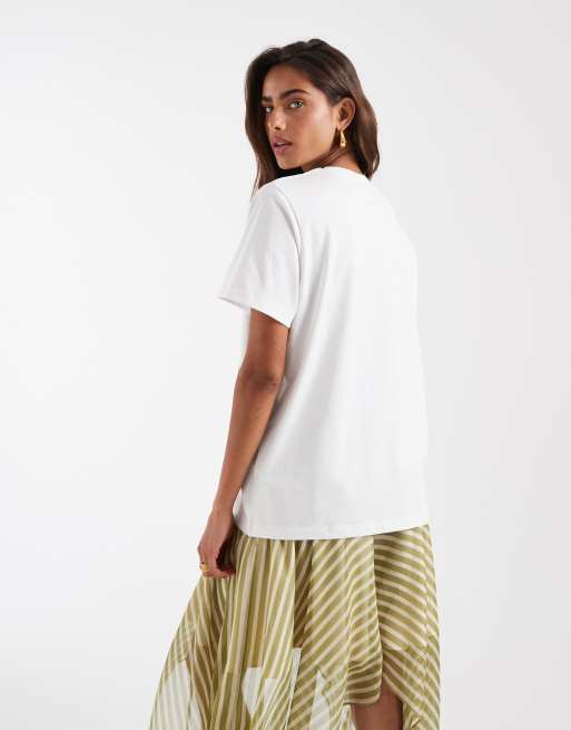 ASOS DESIGN - Camiseta blanca y verde extragrande con estampado gráfico "Brazil", 3 de 4