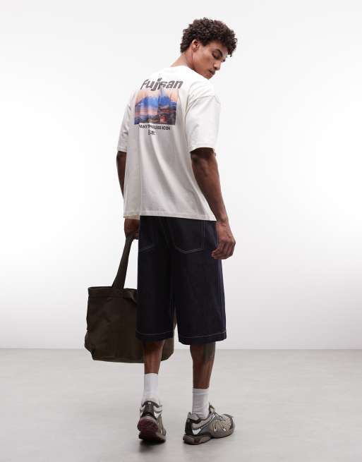 ASOS DESIGN - Camiseta blanco hueso extragrande con estampado gráfico de montaña, 3 de 5