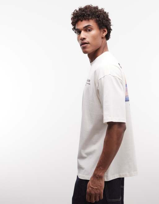 ASOS DESIGN - Camiseta blanco hueso extragrande con estampado gráfico de montaña, 5 de 5