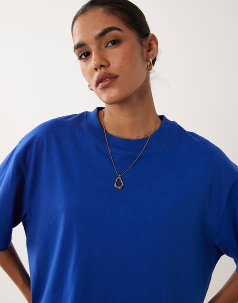 ASOS DESIGN - camiseta boxy corta en azul royal - view 1