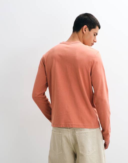 ASOS DESIGN - camiseta boxy de manga larga con texto en rosa lavado, 4 de 5