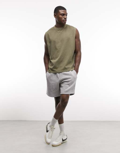 ASOS DESIGN - Camiseta caqui sin mangas extragrande de tejido grueso, 2 de 7