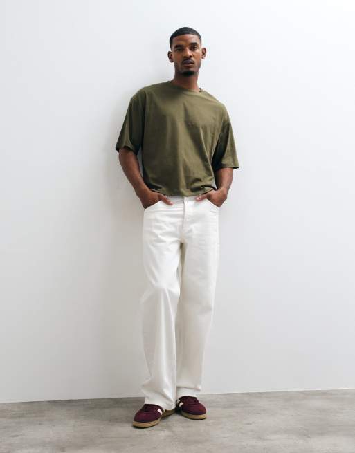 ASOS DESIGN camiseta de corte cuadrado oversize en caqui, 4 de 9