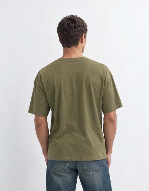 ASOS DESIGN camiseta de corte cuadrado oversize en caqui, 8 de 9