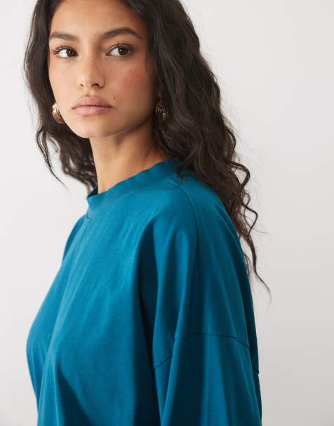 ASOS DESIGN camiseta de skate de manga larga en azul petróleo - view 1