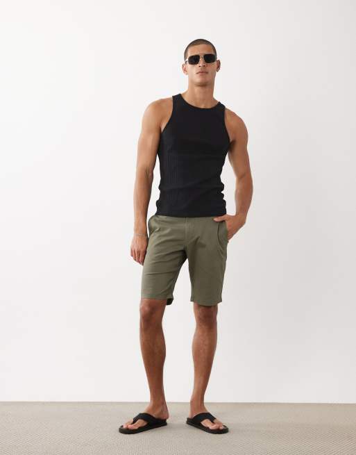 ASOS DESIGN - Camiseta de vestir negra ajustada sin mangas de canalé, 2 de 5