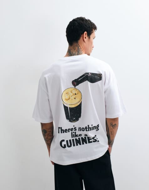 ASOS DESIGN camiseta extragrande con estampado Guinness en blanco - view 1