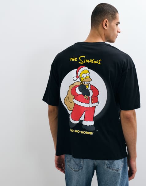 ASOS DESIGN camiseta extragrande con The Simpsons Christmas en negro - view 1