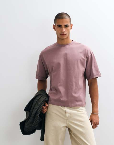 ASOS DESIGN - camiseta extragrande de corte boxy y tejido grueso en rosa oscuro - view 1