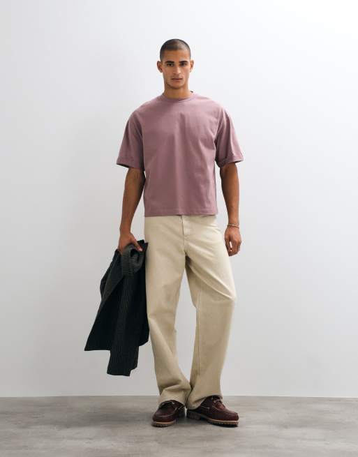 ASOS DESIGN - camiseta extragrande de corte boxy y tejido grueso en rosa oscuro, 2 de 5
