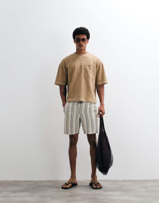 ASOS DESIGN - Camiseta marrón extragrande con estampado gráfico de sol de tejido grueso texturizado, 4 de 7