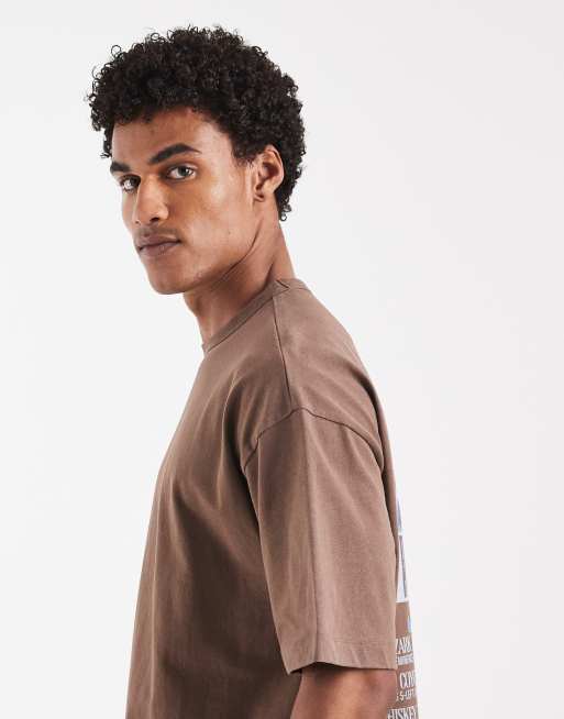 ASOS DESIGN - Camiseta marrón lavado de corte cuadrado extragrande con estampado gráfico "Missouri", 5 de 5