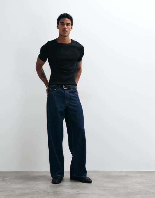 ASOS DESIGN - camiseta muscle fit superpesada negra acanalada, 3 de 5
