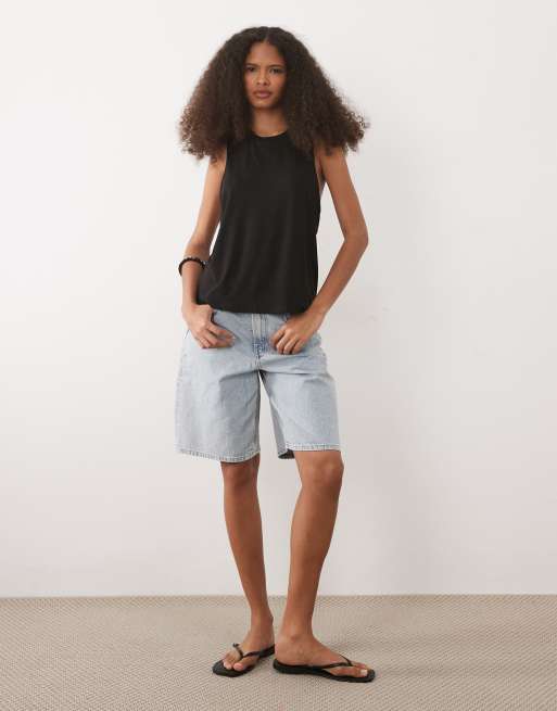 ASOS DESIGN - Camiseta negra sin mangas con detalle retorcido en la espalda, 4 de 4