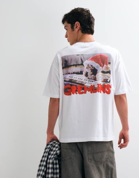ASOS DESIGN camiseta oversize con Christmas Gremlins en blanco - view 1