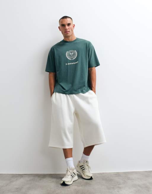 ASOS DESIGN - camiseta oversize con estampado Dunlop Tennis en verde, 2 de 5