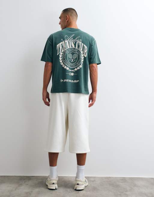 ASOS DESIGN - camiseta oversize con estampado Dunlop Tennis en verde, 5 de 5