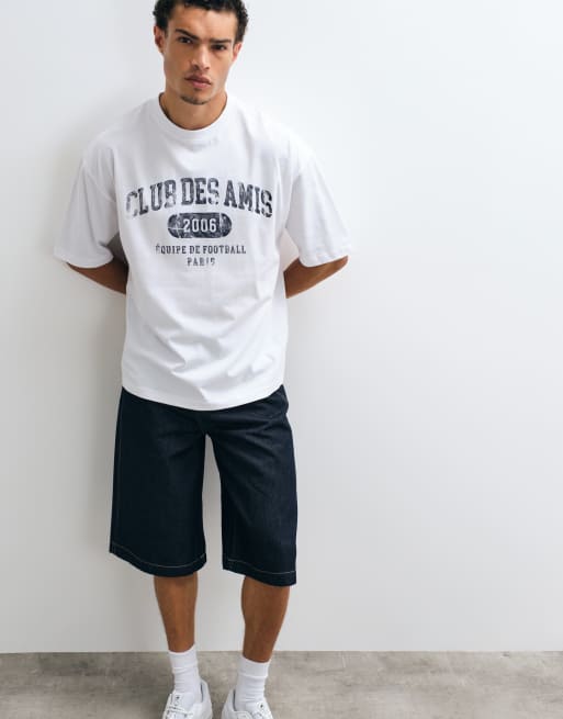 ASOS DESIGN camiseta oversize con gráfico de fútbol en blanco, 2 de 5