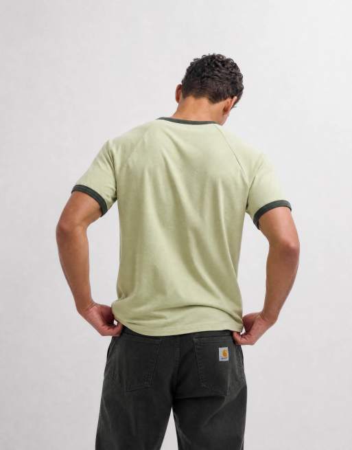 ASOS DESIGN - camiseta ringer boxy de corte estándar en verde lavado, 7 de 10