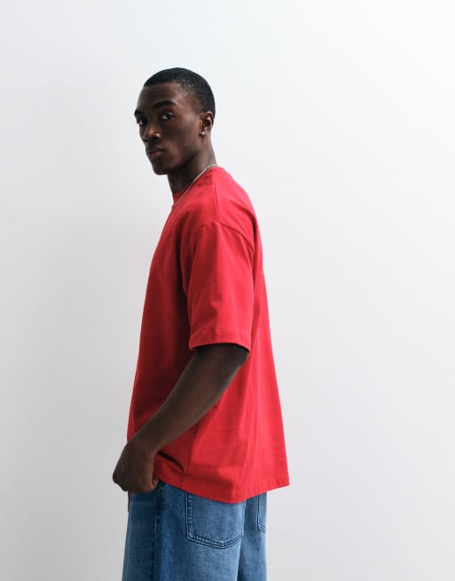 ASOS DESIGN - Camiseta roja extragrande de tejido grueso, 4 de 5