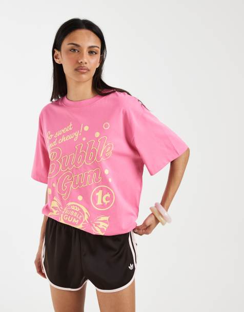ASOS DESIGN - Camiseta rosa extragrande con bordado "Bubble Gum" - view 1