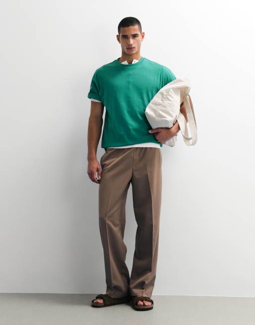ASOS DESIGN - Camiseta verde de corte cuadrado extragrande de tejido grueso, 3 de 7