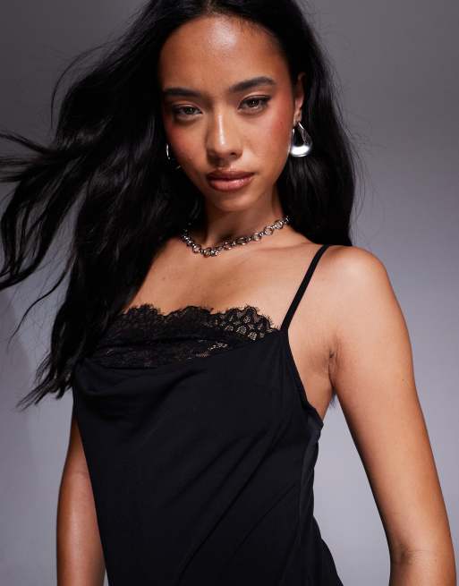 ASOS DESIGN – Camisole-Body in Schwarz mit Spitzenbesatz, 4 von 4