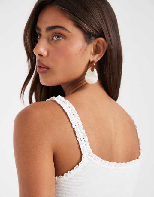 ASOS DESIGN – Camisole in Cremeweiß mit Zierborte, 3 von 4