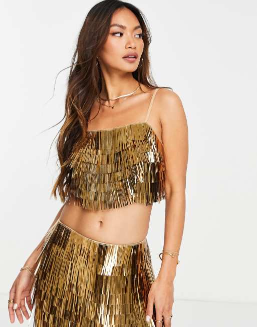 Asos gold sequin top on sale