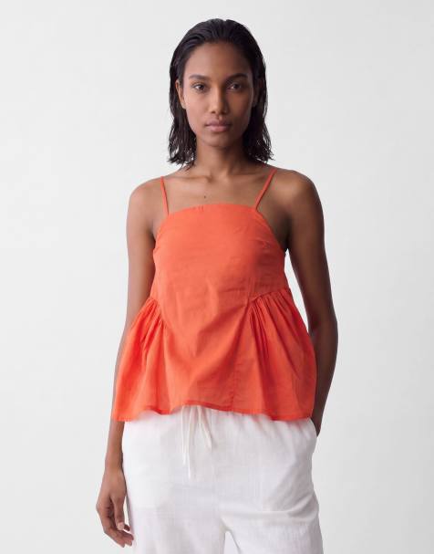 ASOS DESIGN – Camisole in Rot mit seitlicher Raffung - view 1