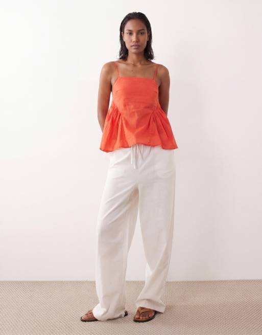 ASOS DESIGN – Camisole in Rot mit seitlicher Raffung, 3 von 4