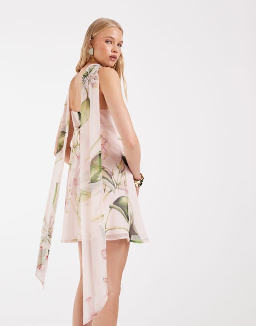 ASOS DESIGN – Camisole-Minikleid mit Schal und Blumenmuster, 2 von 4