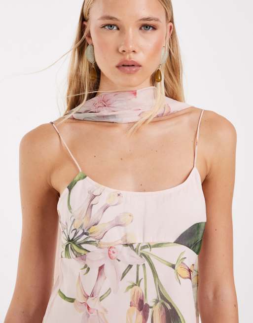 ASOS DESIGN – Camisole-Minikleid mit Schal und Blumenmuster, 3 von 4