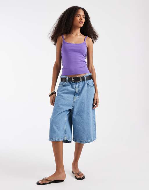 ASOS DESIGN – Camisole mit U-Ausschnitt und elastischen Trägern in Violett, 2 von 4