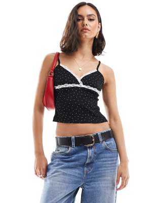 ASOS DESIGN - Camisole-Oberteil mit Punkten-Bunt