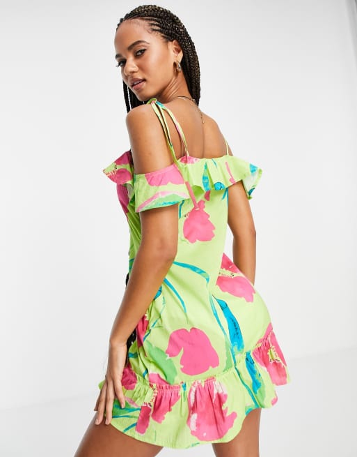 ASOS DESIGN ‑ Camisole-Strandkleid mit Rüschen und Blumenmuster , 2 von 4