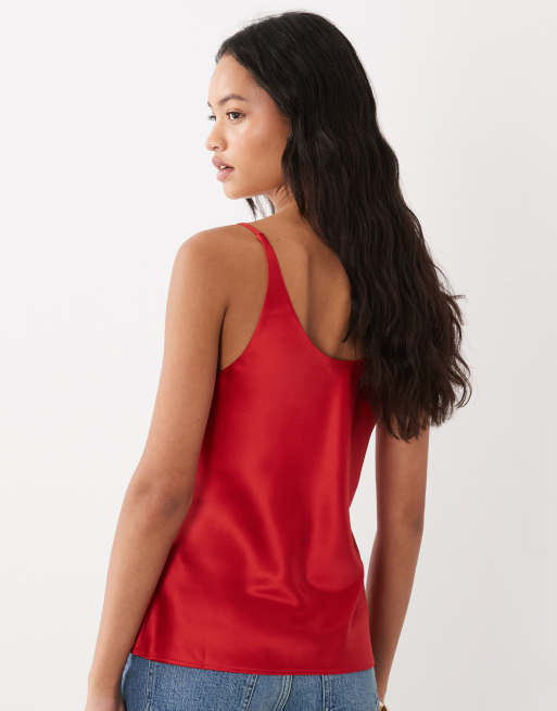 ASOS DESIGN camitop met lage ronde hals in rood, 4 van 4