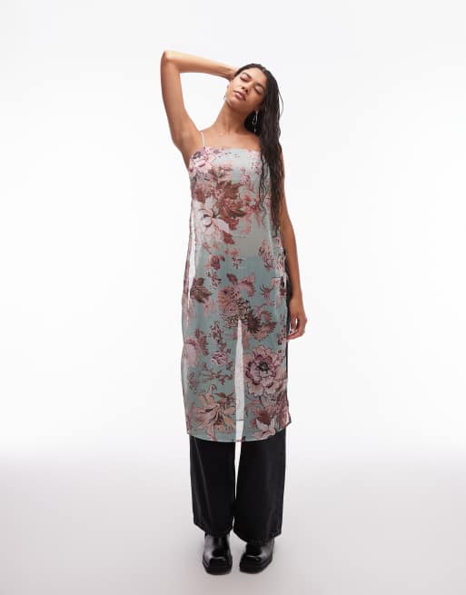 ASOS DESIGN - Camitop van chiffon met lange pasvorm in bloemenprint, 2 van 4