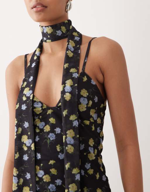 ASOS DESIGN - Camitop van mesh met sjaaldetail en bloemenprint, 2 van 4