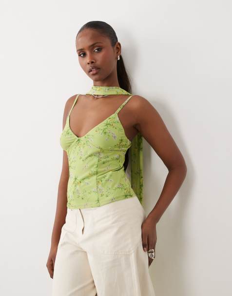 ASOS DESIGN - Camitop van mesh met sjaaldetail en bloemenprint - view 1