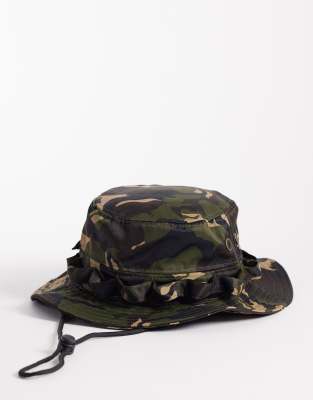 Asos Design Camo Boonie Hat In Green