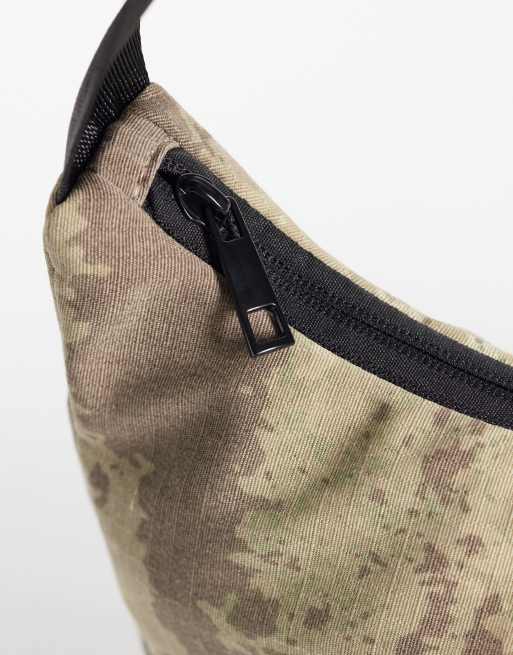 ASOS DESIGN camo print nylon crossbody bag in khaki green, 3 of 4
