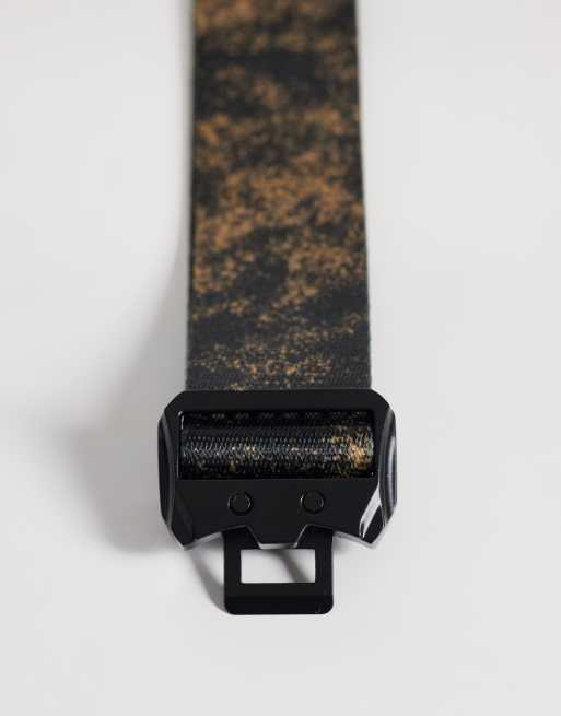 ASOS DESIGN camo print utility webbing belt with metal buckle in multi, 2 of 3