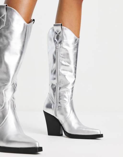 Asos silver boots online