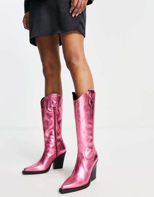 Asos pink outlet boots